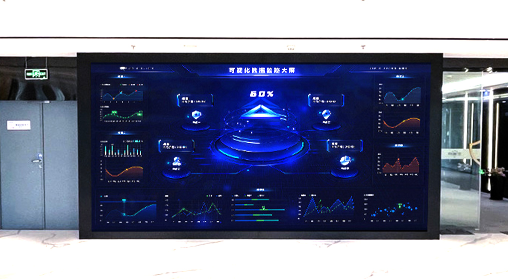 555000jc1线路检测龙显系列led小间距大屏亮相安盾网科技展厅